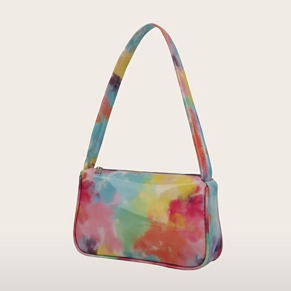 NWT faux leather rainbow tie dye hippie Gypsy shoulder bag purse